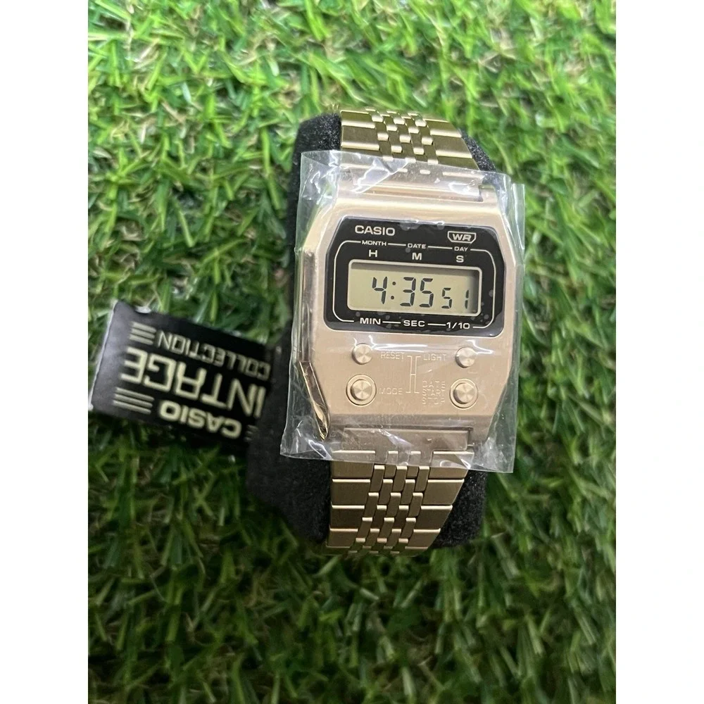 Casio Vintage Digital Stainless Steel Casual Quartz A1100G-5VT Gold Unisex Watch